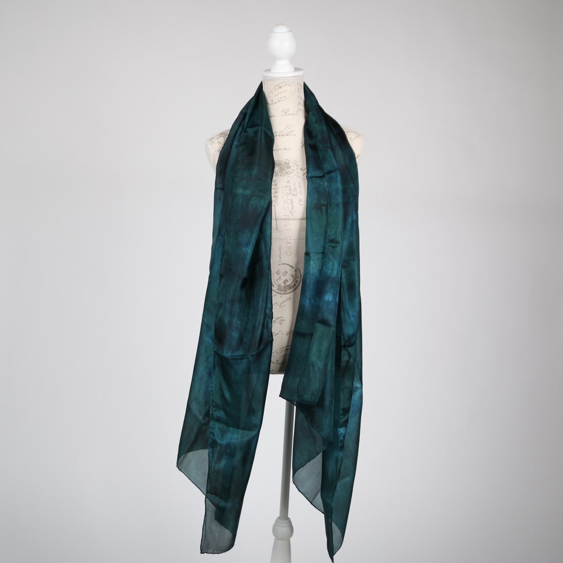 Forest Green Evening Silk Wrap / Chic Silk Scarf / Blue Green Etsy Canada