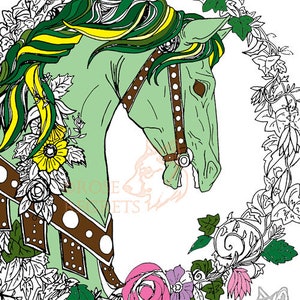 Carousel Coloring Page - DIGITAL JPEG DOWNLOAD