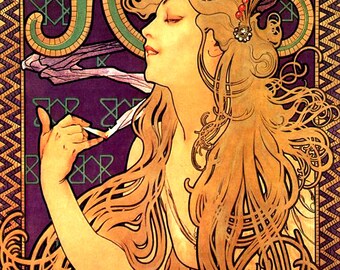 Jigsaw Puzzles For Adults / Jigsaw PUzzle 1000 / Custom Wood Puzzle / Alphonse Mucha - Job Cigarretes Hand Cut Wooden Puzzle / Mrgogo