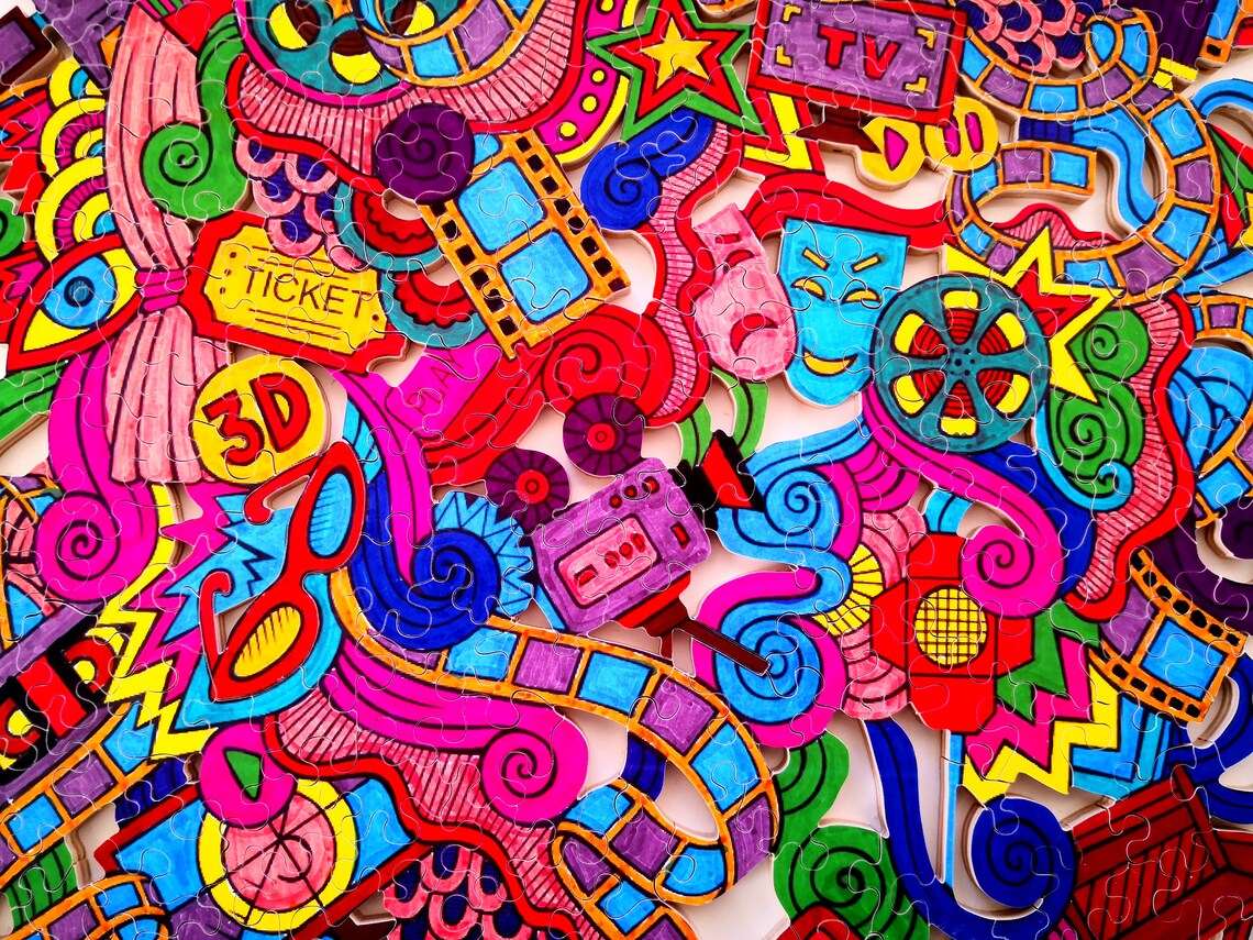 Custom Hand Cut Wooden Jigsaw Puzzle for Adults cinema Etsy