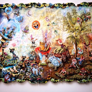 Puzzles für Erwachsene / Holzpuzzle nach Maß / Holzpuzzle Familie / Puzzle mit übernatürlichen Wesen / Hand geschnittenes Puzzle
