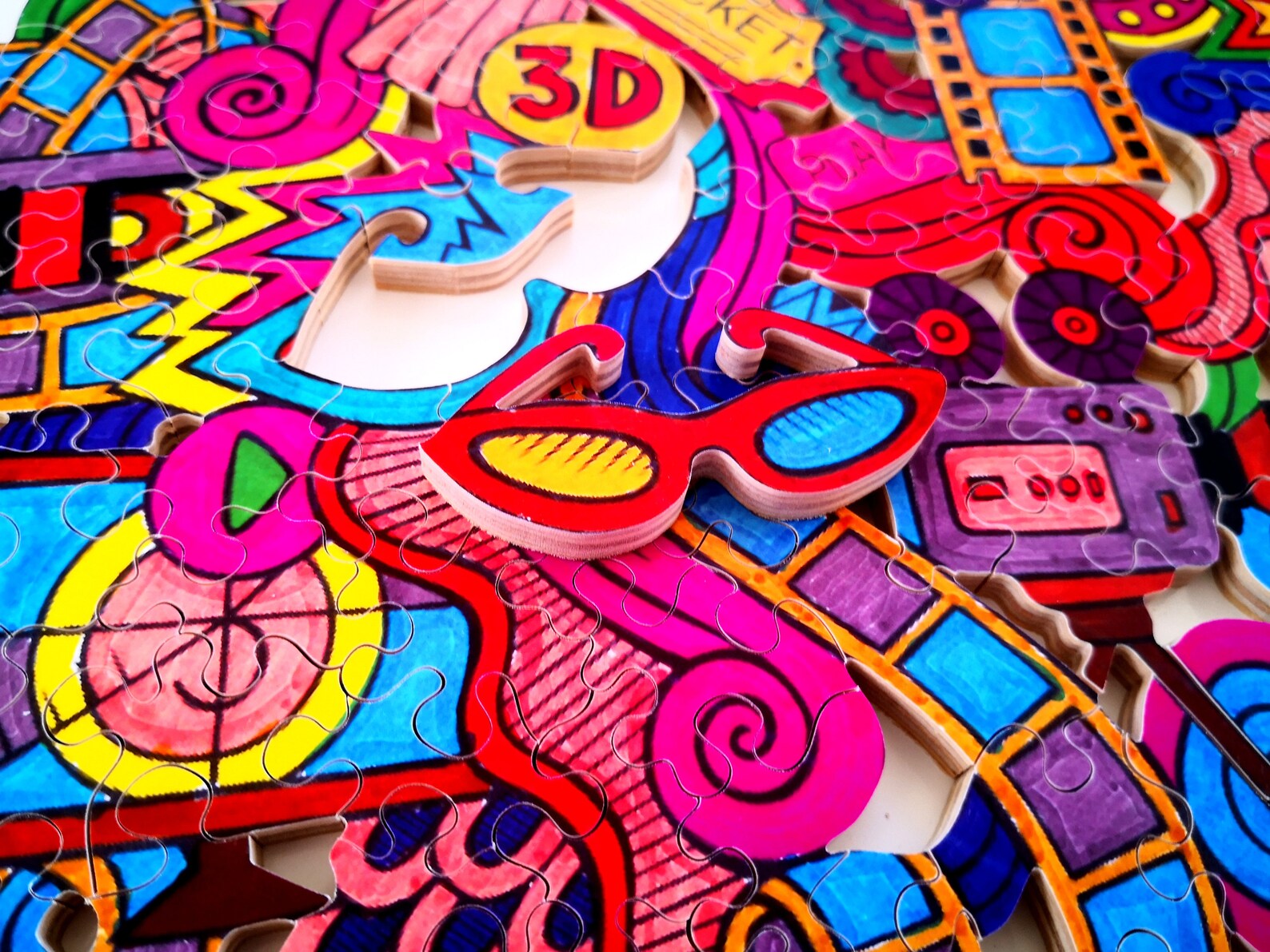 Custom Hand Cut Wooden Jigsaw Puzzle for Adults cinema Etsy