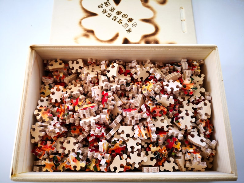 Hand Cut Wooden Jigsaw Puzzle For Adults Custom Brain Teaser Etsy