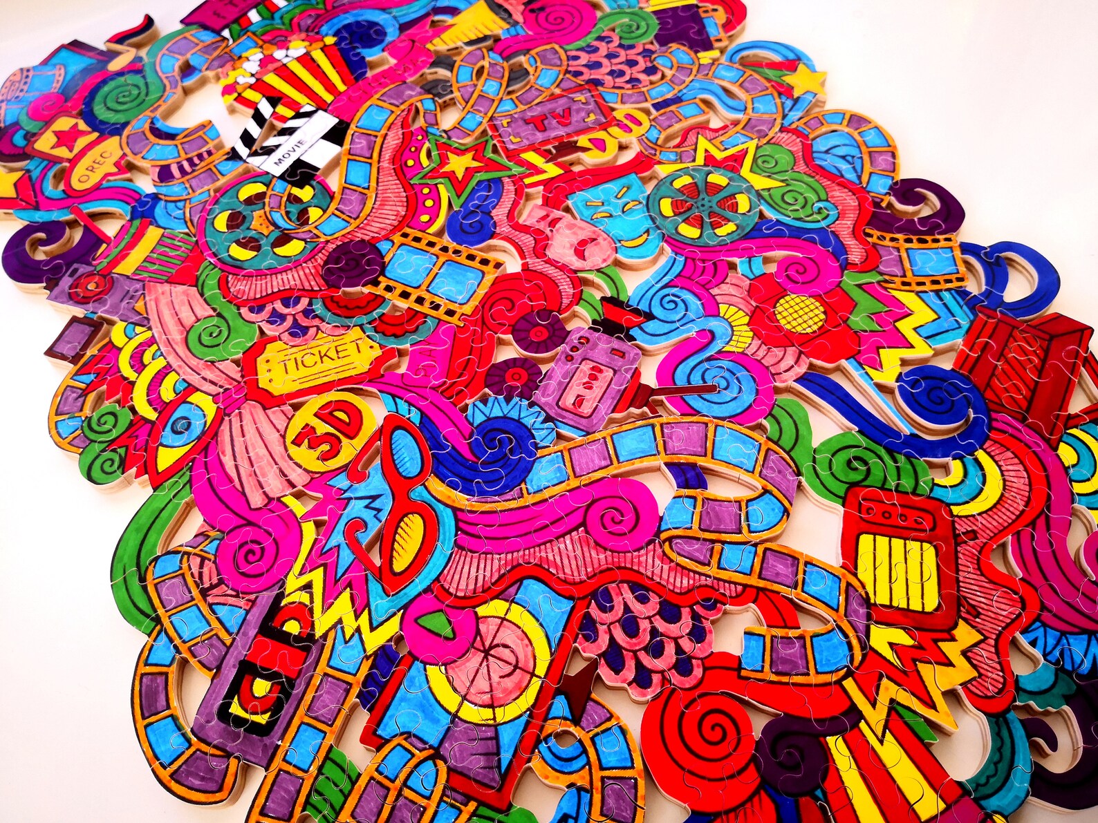 Custom Hand Cut Wooden Jigsaw Puzzle for Adults cinema Etsy