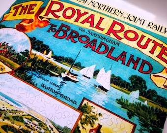 Wooden Jigsaw Puzzle For Adults / Custom Wood Puzzle / Jigsaw Puzzle 1000 / Rpyal Route To Broadland Hand Cut Wooden JIgsaw Puzzle / Mrgogo