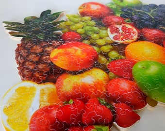 Wooden JIgsaw PUzzles For Adults / Custom Wood Puzzle / Wooden Family Puzzle / Jigsaw Puzzle 1000 / Fruits Hand Cut Wooden JIgsaw Puzzle