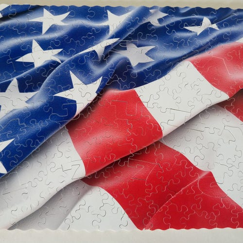 Wood American Flag Jigsaw hot Puzzle Independence Day