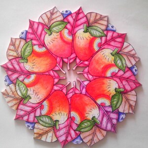 Fruity Circle , Hand Crafted Wooden Jigsaw Puzzle For Adults / Hand Cut Jigsaw Puzzles / Mr Gogo Puzzles