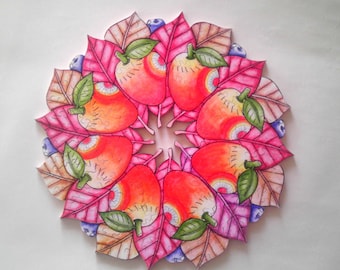 Fruity Circle , Hand Crafted Wooden Jigsaw Puzzle For Adults / Hand Cut Jigsaw Puzzles / Mr Gogo Puzzles