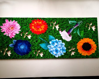 Rompecabezas panorámico / Rompecabezas de 1000 piezas / Rompecabezas para adultos / Rompecabezas de madera personalizado / Rompecabezas de madera cortados a mano Jardín de Flores Imposibles