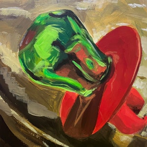 Green Ring Pop Painting: 90s Nostalgia Candy Art