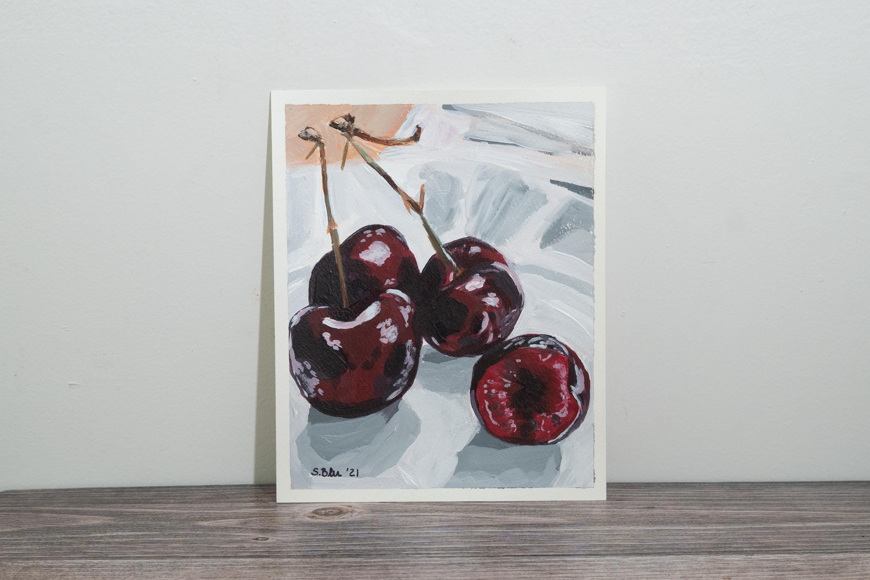 Original Cherries Painting: 8x10