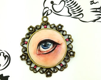 Sculpture necklace Lover's eye pendant lovers eye OOAK anatomical necklace victorian eye necklace romantic gothic dark creepy cute jewelry