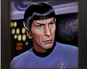 STAR TREK ART Mr. Spock Nimoy Original artwork Star Trek wall art Star Trek poster Spock wall art Sci Fi art Geek Boyfriend gift