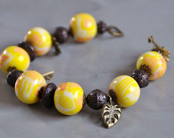 bracelet graphique jaune d'été