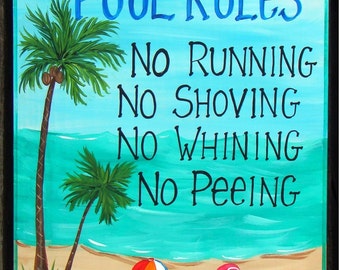 Items Similar To Pool Rules Sign Swimming Pool Tiki Bar