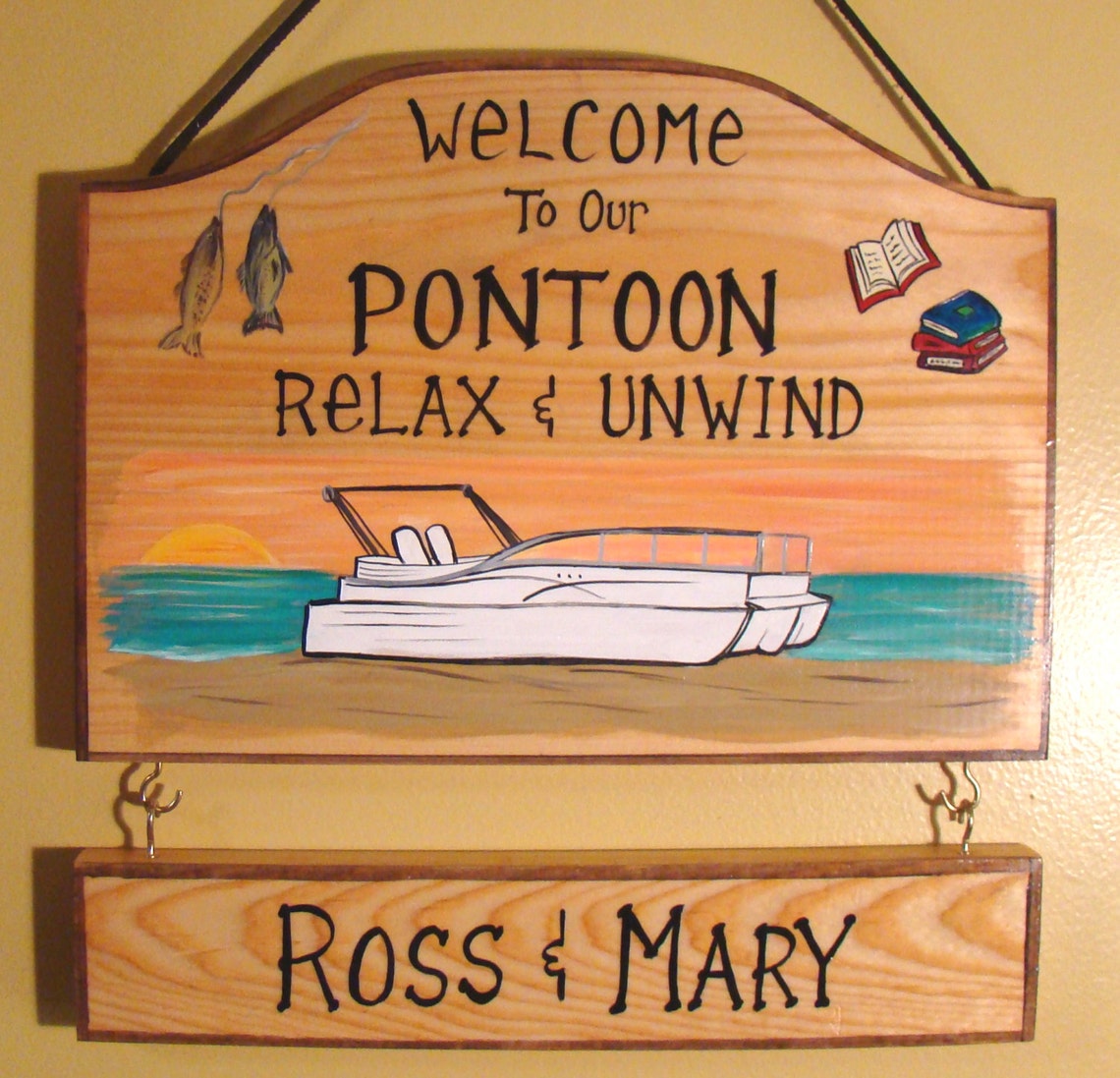 Personalized Pontoon Boat Sign Fishing Lake River Custom Signs | Etsy