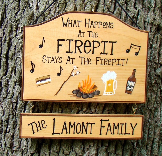 Hand Painted Firepit Fire Pit Custom Camping What Happens Etsy