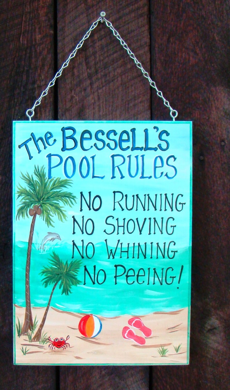 Custom 11 X 15 Personalized Swimming POOL Rules Etsy Canada