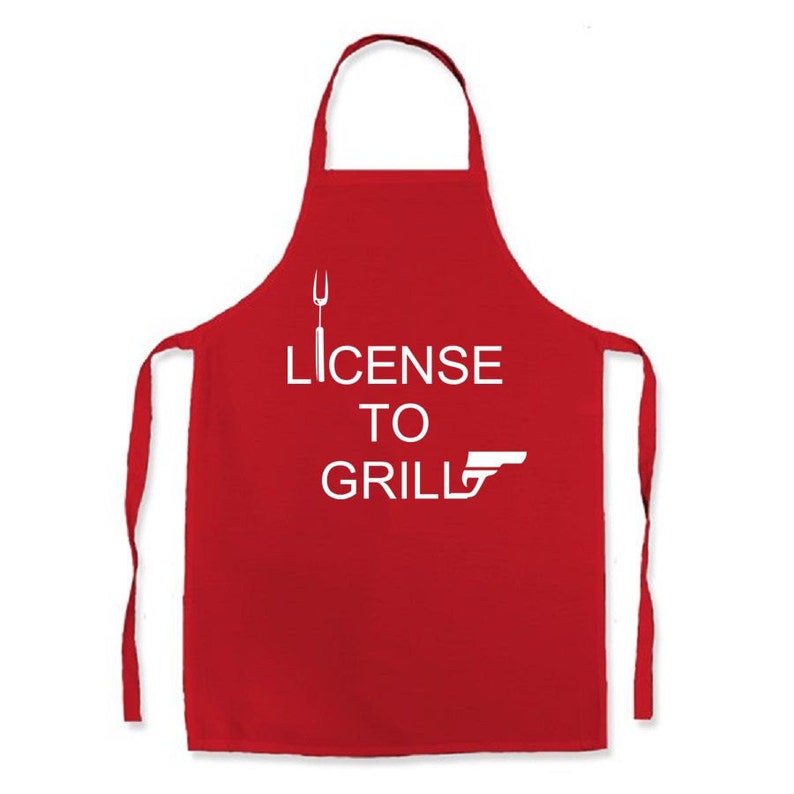 License to Grill Apron Kitchen Cooking Novelty Item Etsy
