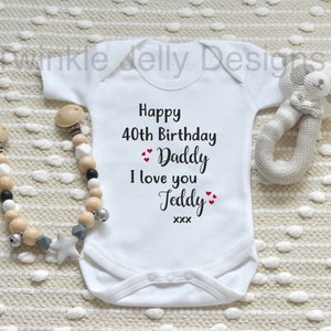 Happy Birthday Daddy - Personalise with your babys name and dad&#39;s age -  Gift