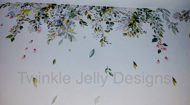 Green leaf vine wall sticker wall art mural Wall decal wall sticker garden wall decal vines wall sticker image 3