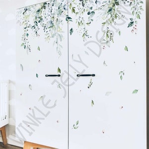 Green leaf vine wall sticker wall art mural Wall decal wall sticker garden wall decal vines wall sticker image 2