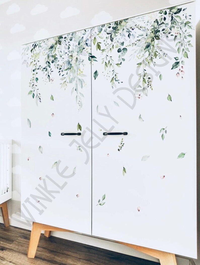 Green leaf vine wall sticker wall art mural Wall decal wall sticker garden wall decal vines wall sticker image 2