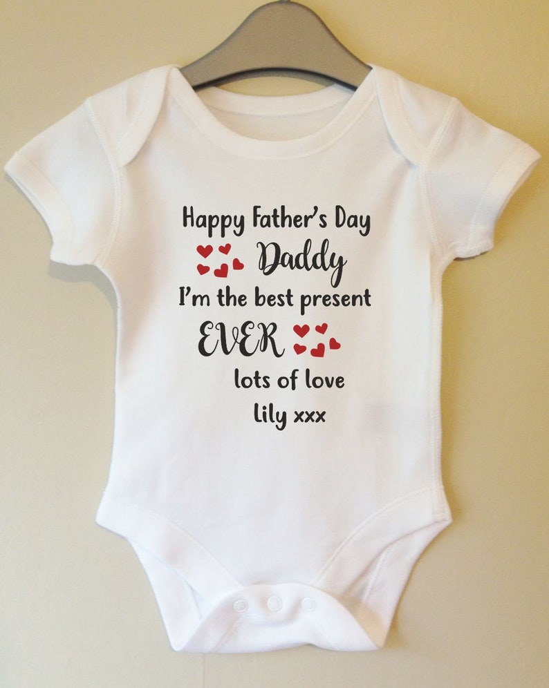 Personalised Baby Vest My Daddy Says I/'m Not Allowed Baby Vest Bodysuit Gift