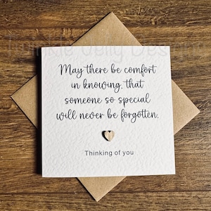 Thinking of You-kaart, condoleancekaart, sorry voor je verlies, condoleancekaart, gerecyclede kaart en envelop.