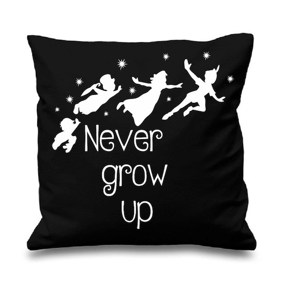 Never Grow Up Peter Pan Inspired Cushion Pillow Cover Etsy