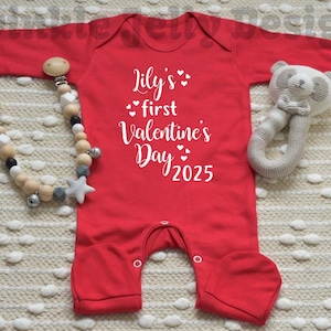 Personalised First Valentine&#39;s Day 2025 -  baby - your babies name - 1st Valentine&#39;s Day - Love - Daddy - Mummy