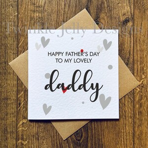 Feliz Dia dos Pais para meu adorável papai - cartão de Dia dos Pais - cartão reciclado e envelope