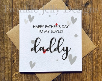Happy Father's Day to my Lovely Daddy - Vatertagskarte - recycelte Karte und Umschlag