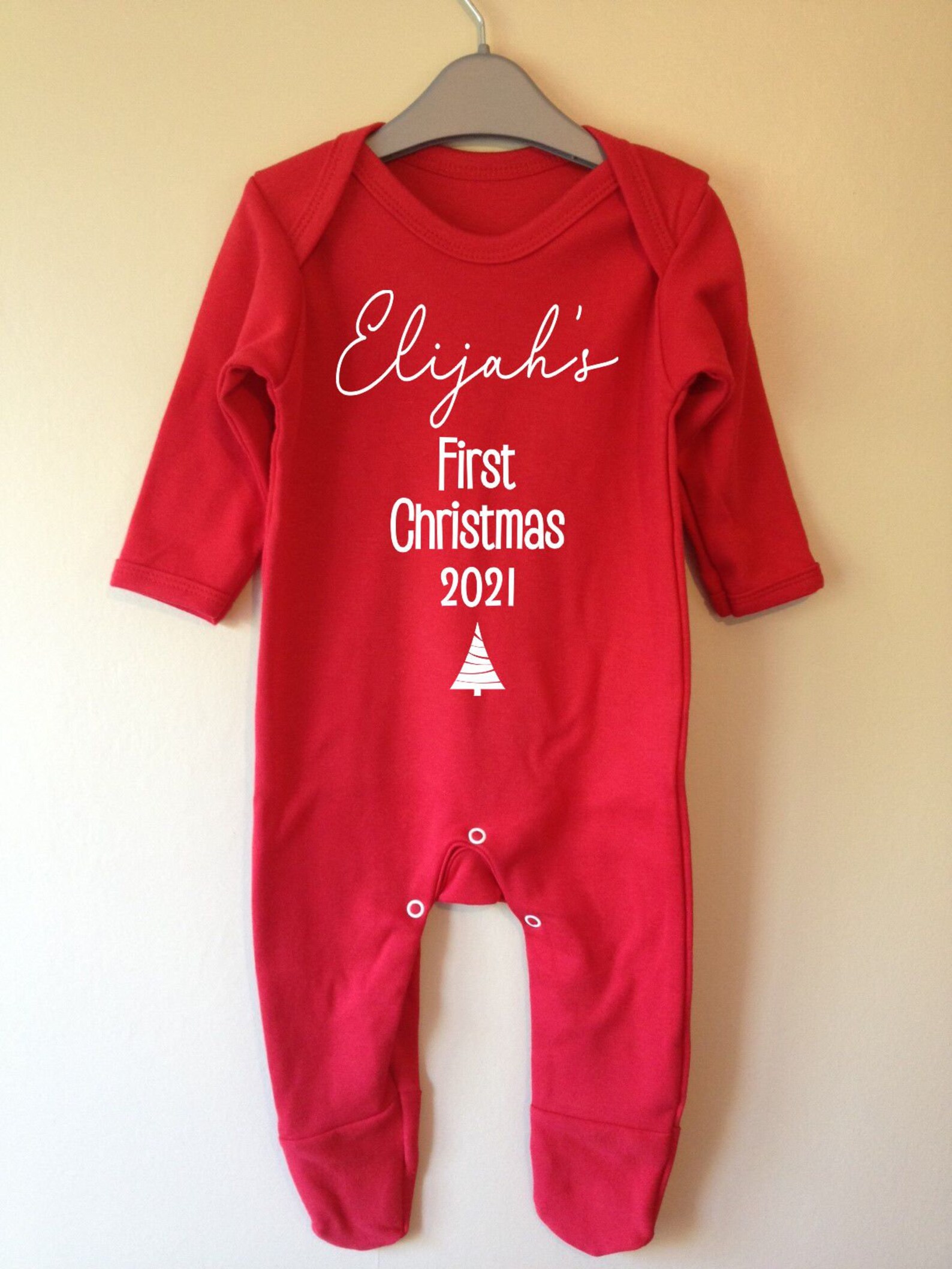 Personalised First Christmas 2021 Romper Sleepsuit Etsy