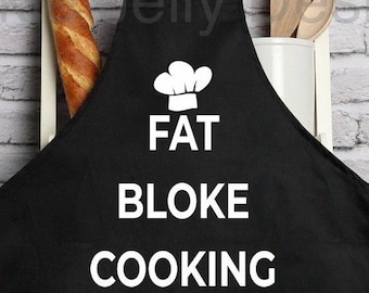 Funny Cooking Apron | Fat Bloke Cooking Apron | BBQ Apron Gift for Him | Funny Kitchen Apron | Gift for Dad Husband Boyfriend