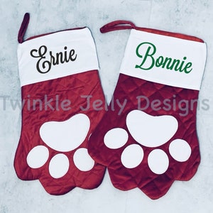 Personalised Pet Christmas Stocking - Red Velvet - Dog Stocking - Cat Stocking - Puppy Christmas Stocking - Dog Christmas Gift