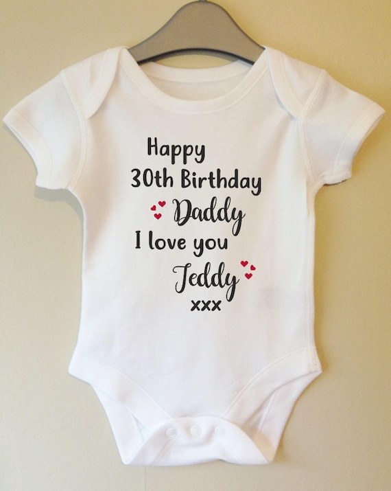 Boys Dad Son 30th 40th Newborn New Gift Happy Birthday Daddy Baby Vest Grow