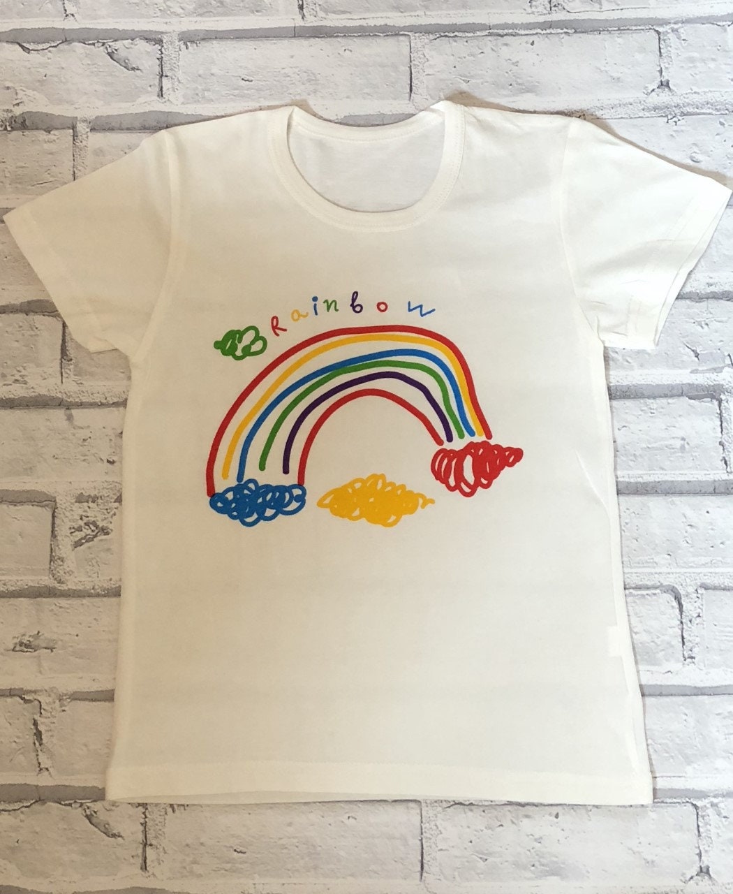 Girls Rainbow T Shirt Tee Shirt Short Sleeved Love Etsy UK