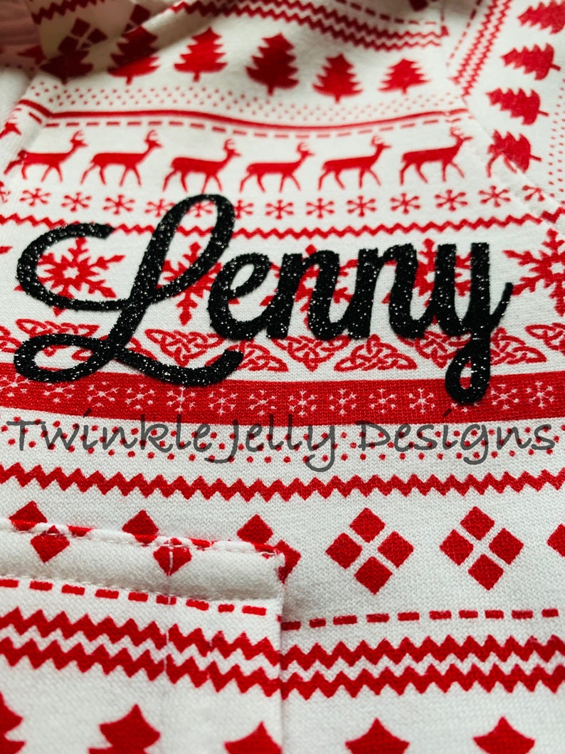 fleece lined personalized pyjamas Personalised Christmas hooded romper zip up all in one