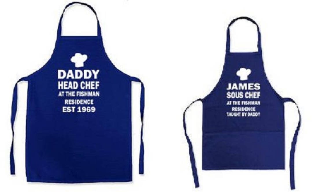 Personalised Head Chef Sous Chef Father Daddy Son - Etsy UK