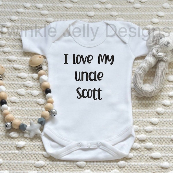 Personalised I love my uncle - bodysuit - sleepsuit - bib