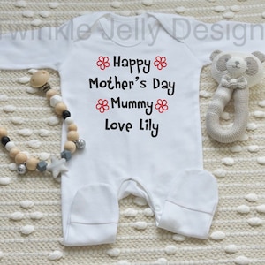 Happy Mother's Day Mummy - Personalised Romper - Sleepsuit - Babygrow - 1st Mother's day - Mothering Sunday
