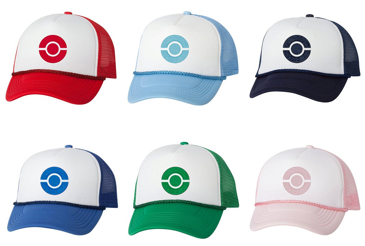Embroidered Pokemon Trainer Hats Etsy