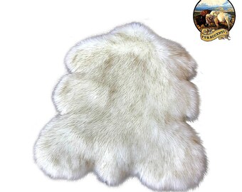 Shaggy Faux Fur Area Throw Rug Classic Russian Wolf Sheepskin Faux Sheepskin Two Sided Reversible Shag Pelt Hide Designer Decor