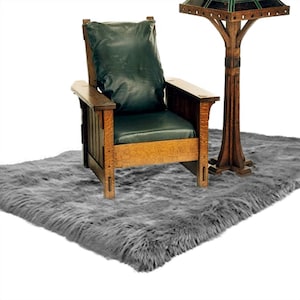 Premium Faux Fur Throw Rug - Shaggy Rectangle - Plush Accent Throw - Sheepskin - Fur Accents Designer Home Decor