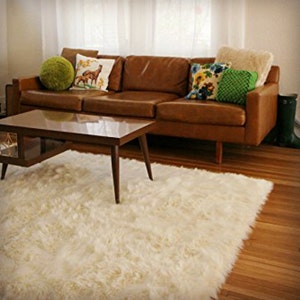 Fur Accents Premium Shag Faux Fur Area Rug - Sheepskin - Toss Rug - Soft Shaggy Shag - Accent Throw Carpet - Rectangle