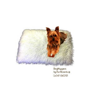Shaggy Faux Fur Dog Bed - Pet - Cat Mat - Faux Shag,  Llama, Sheepskin - Soft Padded - DogNappers by Fur Accents