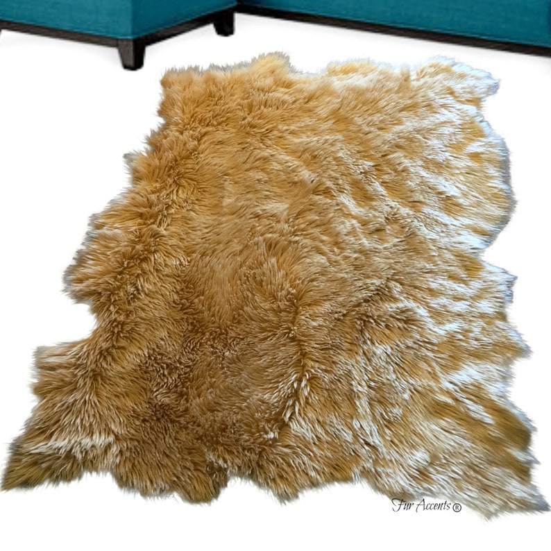 Fur Rug Shape Fur Accents Free Form Shape Sheepskin Pelt Rug - Faux Fur - Unique ...