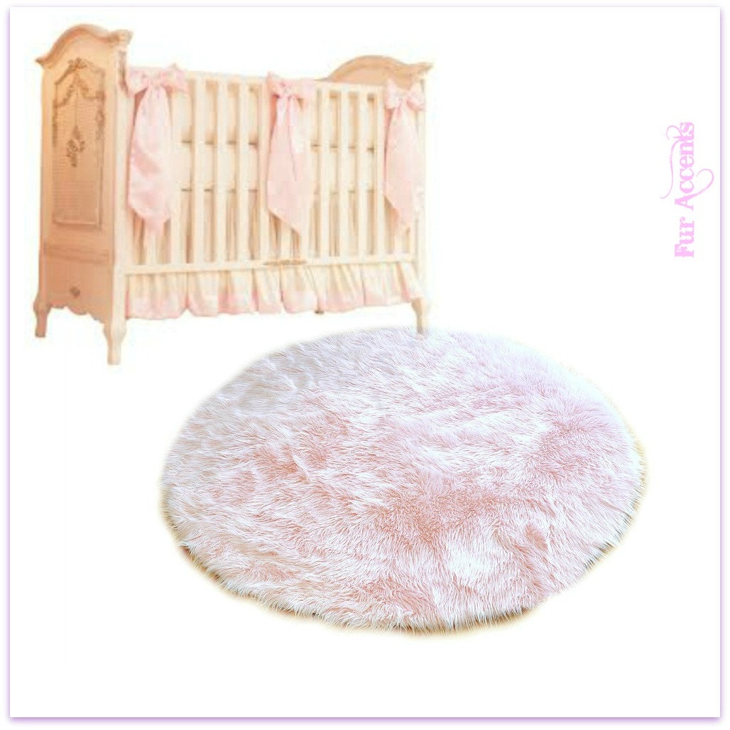 Baby Nursery Rug Luxury Faux Fur Throw Area Rug Round Etsy